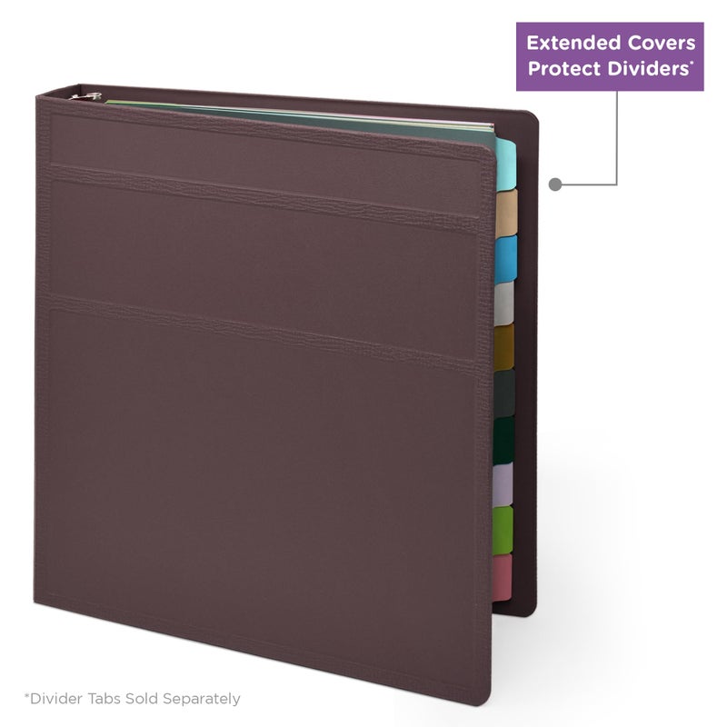 Carstens 1.5-Inch Heavy Duty 3-Ring Binder - Side Opening, Plum, Durable Plastic, Precision No-Gap Rings, Waterproof Covers, No Pockets, Holds 250 Letter-Size Sheets, BPA-Free, Made in USA (2044-3R) - Image 5